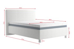 Jednolůžko Kayla v rozměru 140x200 cm, v potahu Loft 1, rozměry