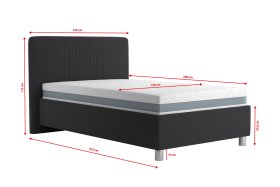 Jednolůžko Kayla v rozměru 120x200 cm, v potahu Savoy 94 DK. GR., rozměry