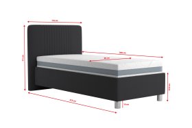 Jednolůžko Kayla v rozměru 90x200 cm, v potahu Savoy 94 DK. GR., rozměry