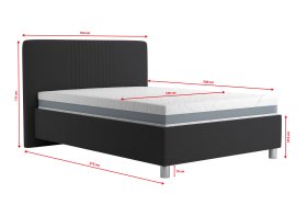 Jednolůžko Kayla v rozměru 140x200 cm, v potahu Savoy 94 DK. GR., rozměry