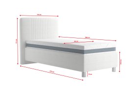 Jednolůžko Kayla v rozměru 90x200 cm, v potahu Loft 1, rozměry