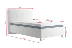 Jednolůžko Stella v rozměru 120x200 cm, v potahu Loft 1, rozměry