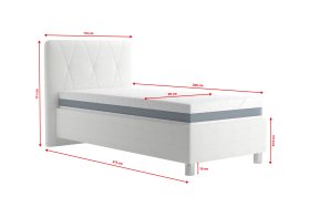 Jednolůžko Stella v rozměru 90x200 cm, v potahu Loft 1, rozměry