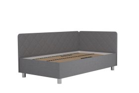 Jednolůžko Fiona v rozměru 110x200 cm, v potahu Malmö New 83, hlavové + boční čelo (pravý roh), bez matrace