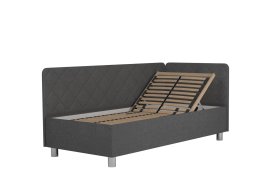 Jednolůžko Fiona v rozměru 90x200 cm, v potahu Malmö New 95, hlavové + boční čelo (pravý roh), polohování hlavy