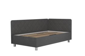 Jednolůžko Fiona v rozměru 110x200 cm, v potahu Malmö New 95, hlavové + boční čelo (pravý roh), bez matrace