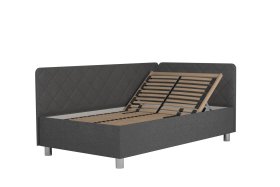 Jednolůžko Fiona v rozměru 110x200 cm, v potahu Malmö New 95, hlavové + boční čelo (pravý roh), polohování hlavy