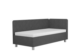Jednolůžko Fiona v rozměru 90x200 cm, v potahu Malmö New 95, hlavové + boční čelo (pravý roh)