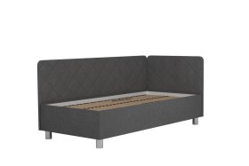 Jednolůžko Fiona v rozměru 90x200 cm, v potahu Malmö New 95, hlavové + boční čelo (pravý roh), bez matrace