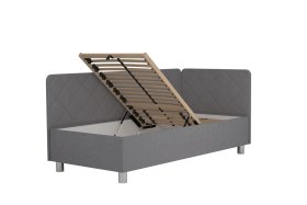 Jednolůžko Fiona v rozměru 90x200 cm, v potahu Malmö New 83, hlavové + boční čelo (pravý roh), polohování