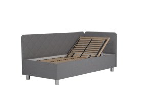 Jednolůžko Fiona v rozměru 90x200 cm, v potahu Malmö New 83, hlavové + boční čelo (pravý roh), polohování hlavy