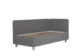 Jednolůžko Fiona v rozměru 90x200 cm, v potahu Malmö New 83, hlavové + boční čelo (pravý roh), bez matrace