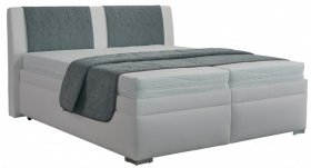 Dvoulůžko Zina v rozměru 180x200 cm, v potahu Loft 1 a Gusto 72, přehoz v potahu Gusto 72 