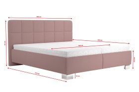 Dvoulůžko Kelly v rozměru 180x200 cm, v potahu Enjoy 19 Flamingo, rozměry