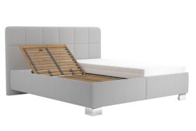 Dvoulůžko Kelly v rozměru 180x200 cm, v potahu Bravo 11 Silver, polohování hlavy