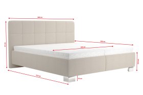 Dvoulůžko Kelly v rozměru 180x200 cm, v potahu Bravo 2 Nature, rozměry