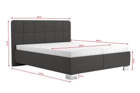 Dvoulůžko Kelly v rozměru 160x200 cm, v potahu Loft Grey, rozměry