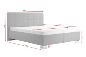 Dvoulůžko Kelly v rozměru 160x200 cm, v potahu Bravo 11 Silver, rozměry
