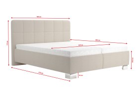 Dvoulůžko Kelly v rozměru 160x200 cm, v potahu Bravo 2 Nature, rozměry