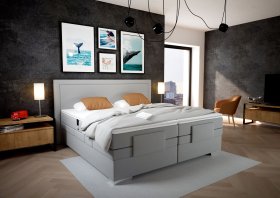 Boxspring Margo v rozměru 200x200 cm, v potahu Arte 23, interiér