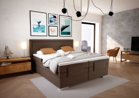 Boxspring Margo v rozměru 180x200 cm, v potahu Arte 5 Stone, interiér