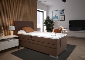 Boxspring Margo v rozměru 100x200 cm, v potahu Enjoy 4 Brown, interiér
