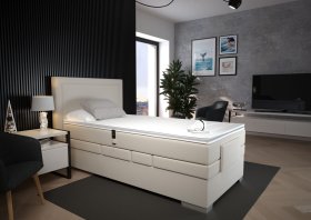 Boxspring Margo v rozměru 100x200 cm, v potahu Enjoy 1 Beige, interiér