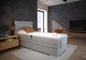 Boxspring Margo v rozměru 90x200 cm, v potahu Arte 23, interiér