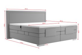 Boxspring Margo v rozměru 200x200 cm, v potahu Arte 23, rozměry