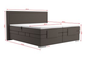 Boxspring Margo v rozměru 200x200 cm, v potahu Arte 5 Stone, rozměry