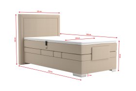 Boxspring Margo v rozměru 100x200 cm, v potahu Enjoy 2 Camel, rozměry
