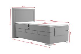 Boxspring Margo v rozměru 90x200 cm, v potahu Arte 23, rozměry