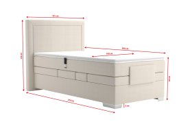 Boxspring Margo v rozměru 100x200 cm, v potahu Enjoy 1 Beige, rozměry