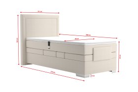 Boxspring Margo v rozměru 90x200 cm, v potahu Enjoy 1 Beige, rozměry