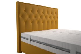 Boxspring Padmé v rozměru 180x200 cm, v potahu Riviera 41, detail čela