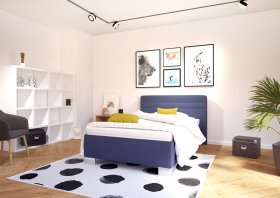 Jednolůžko Sendy v rozměru 120x200 cm, v potahu Milano 3920 Nav, interiér