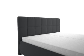 Dvoulůžko Sanza v rozměru 180x200 cm, v potahu Savoy 94 DK. GR., detail čela