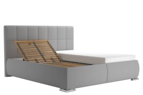 Dvoulůžko Sanza v rozměru 180x200 cm, v potahu Savoy 91 Silver, polohování hlavy