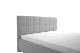 Dvoulůžko Sanza v rozměru 180x200 cm, v potahu Savoy 91 Silver, detail čela