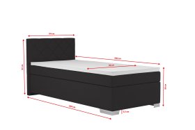 Boxspring Andy v rozměru 90x200 cm, v potahu Enjoy 25 Black, rozměry