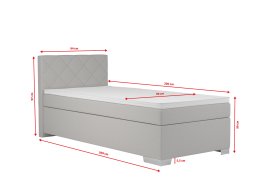 Boxspring Andy v rozměru 90x200 cm, v potahu Enjoy 21 Grey, rozměry