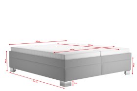Dvoulůžko Nadia v rozměru 180x200 cm, v potahu Savoy 91, rozměry 