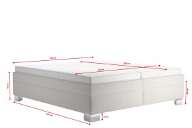 Dvoulůžko Nadia v rozměru 180x200 cm, v potahu Savoy 21, rozměry 