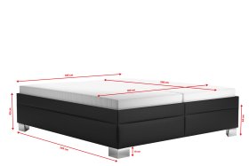 Dvoulůžko Nadia v rozměru 180x200 cm, v potahu Loft Black, rozměry 