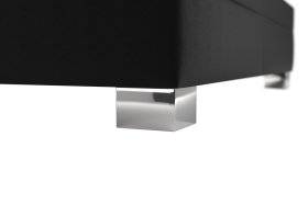 Dvoulůžko Nadia v rozměru 180x200 cm, v potahu Loft Black, ukázka nožičky 