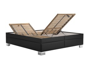 Dvoulůžko Nadia v rozměru 180x200 cm, v potahu Loft Black, ukázka polohování roštu 