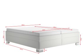 Dvoulůžko Nadia v rozměru 180x200 cm, v potahu Loft 1, rozměry 