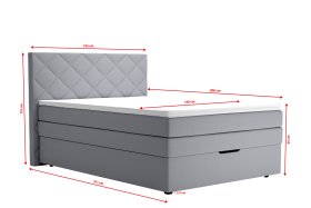 Boxspring Atika v rozměru 140x200 cm, v potahu Enjoy 21 Grey, rozměry