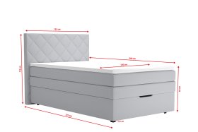 Boxspring Atika v rozměru 120x200 cm, v potahu Enjoy 21 Grey, rozměry