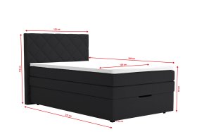 Boxspring Atika v rozměru 120x200 cm, v potahu Enjoy 25 Black, rozměry